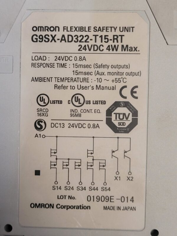 Relais de sécurité G9SX-AD322-T15-RT – Image 2