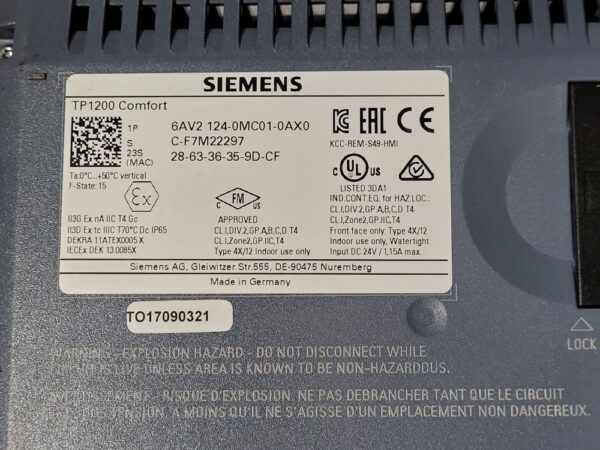 Ecran tactile SIMATIC HMI 6AV2 124-0MC01-0AX0 – Image 2