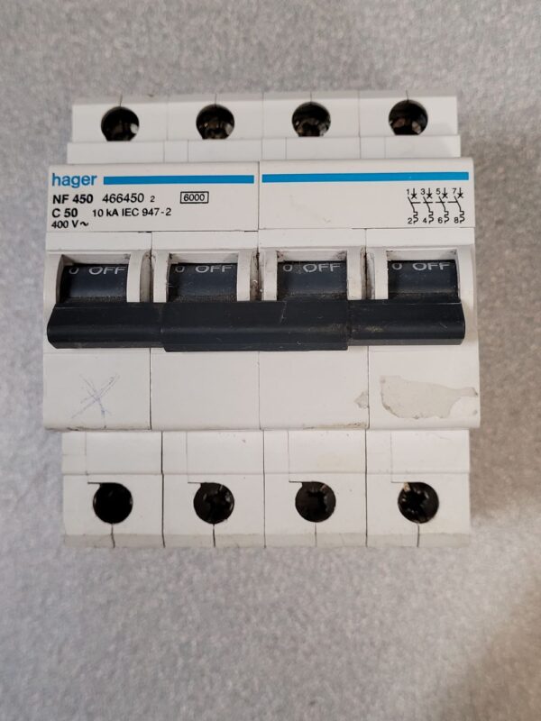 Disjoncteur 4P 50A NF450 – Image 1