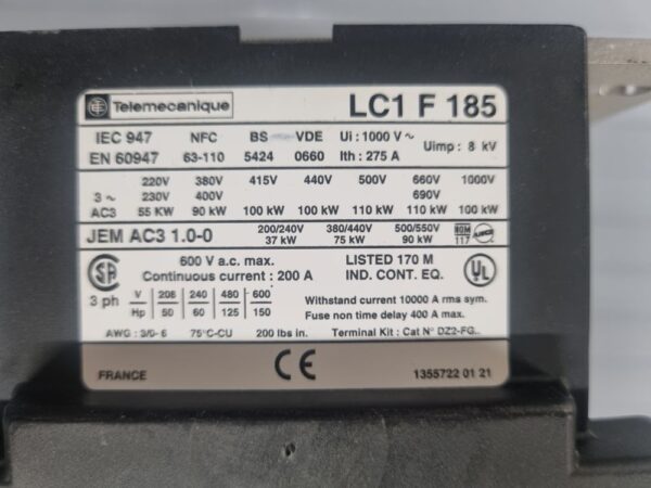 Contacteur 3P LC1F185 – Image 4