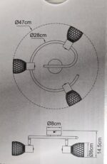 Plafonnier central 3 lampes 54809-3 – Image 2