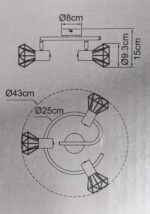 Plafonnier central 3 lampes 54802-3 – Image 2