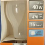 Ampoule Led E27 - 40W/4W - 470lm - Cool white - classe E