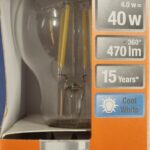 Ampoule Led E27 - 40W/4W - 470lm - Cool white - classe E