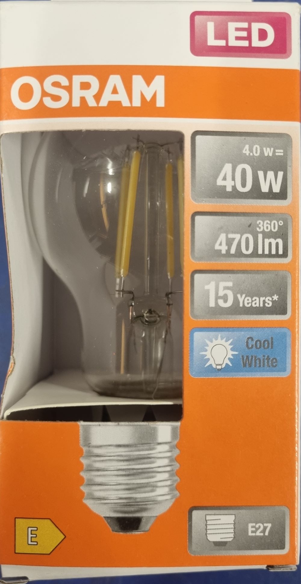 20251213_163317 Ampoule Led E27 - 40W/4W - 470lm - Cool white - classe E – Image 1