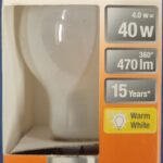 Ampoule Led B22D - 40W/4W - 470lm - Warm white - classe E