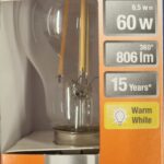 Ampoule Led B22D - 60W/6.5W - 806lm - Warm white - classe E