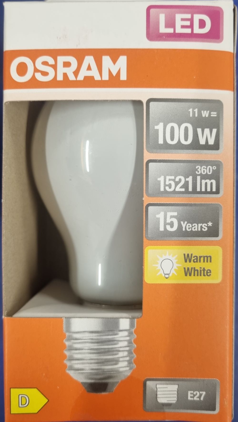 20251214_112227 Ampoule Led E27- 100W/11W - 1521lm - Warm white - classe D – Image 1