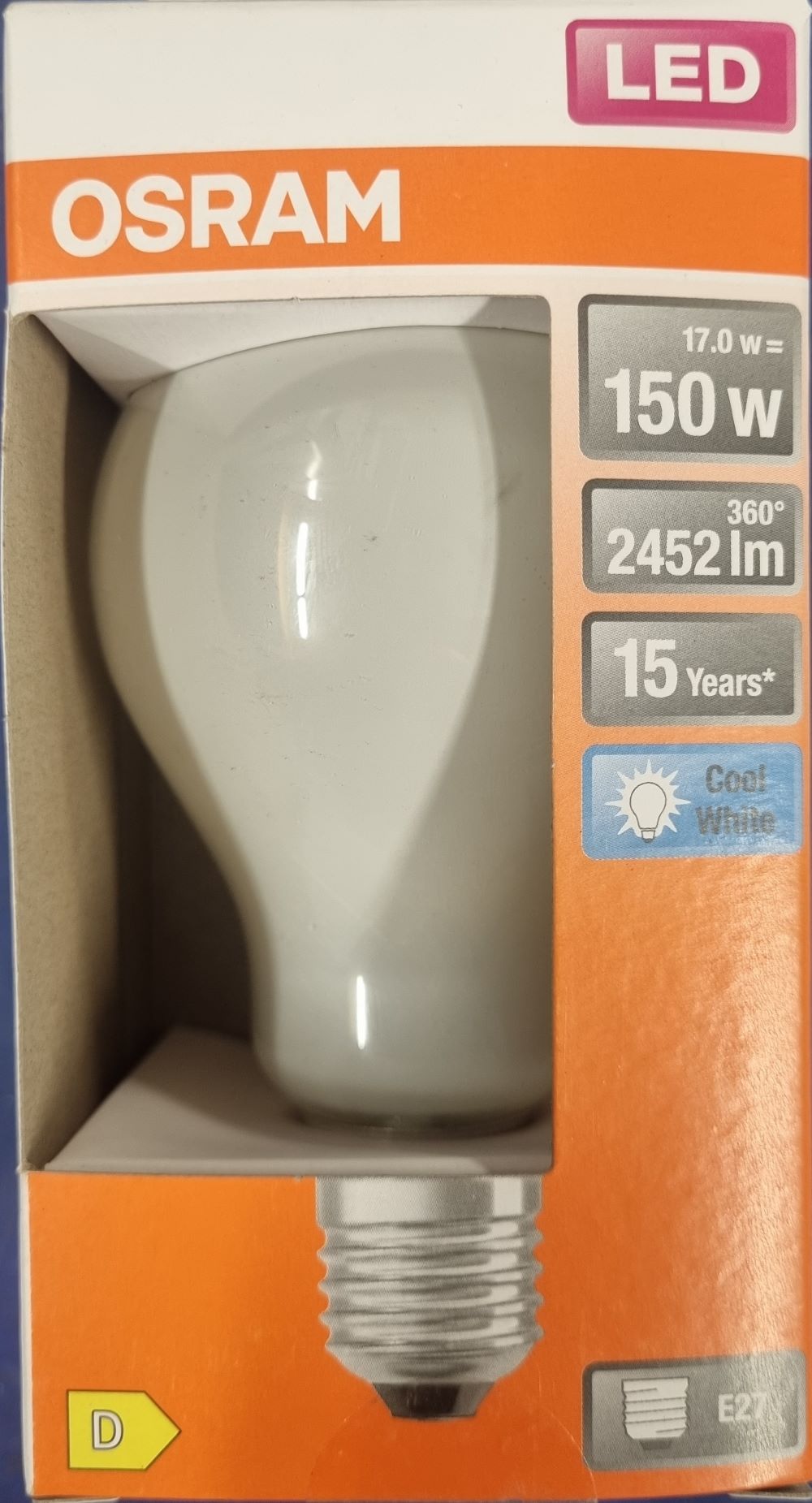 20251214_114319 Ampoule Led E27- 150W/17W - 2452lm - Cool white - classe D – Image 1