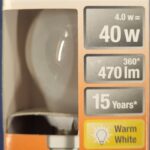 Ampoule Led E14- 40W/4W - 470lm - Warm white - classe E