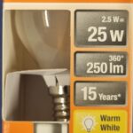 Ampoule Led E14- 25W/2.5W - 250lm - Warm white - classe F