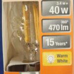 Ampoule Led E14- 40W/3.4W - 470lm - Warm white - classe E - Bougie torsadée