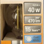 Ampoule Led E14- 40W/4.8W - 470lm - Cool white - classe F