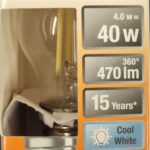 Ampoule Led E27- 40W/4W - 470lm - Cool white - classe E
