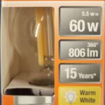 Ampoule Led E27- 60W/5.5W - 806lm - Warm white - classe D