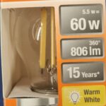 Ampoule Led E27- 60W/5.5W - 806lm - Warm white - classe D