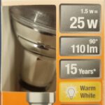 Ampoule Led E27- 25W/1.5W - 110lm - Warm white - classe F