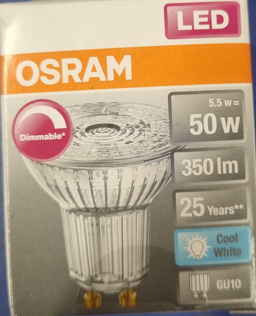 20251221_100635 Spot Led 50W/5.5W - 350lm - Cool white - GU10 – Image 1