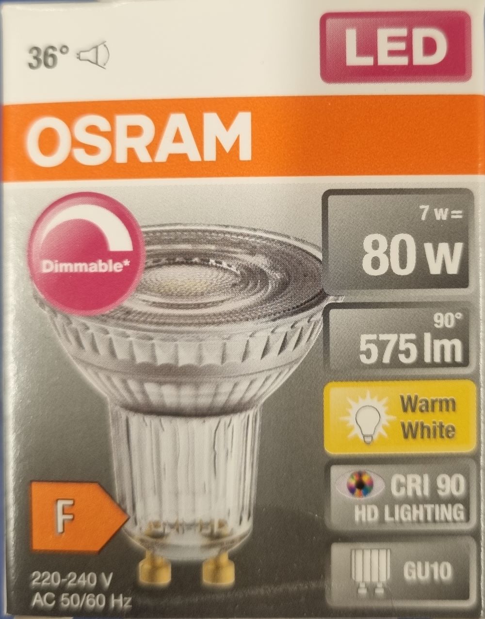 20251221_101544 Spot Led 80W/7W - 575lm - Warm white - GU10 – Image 1
