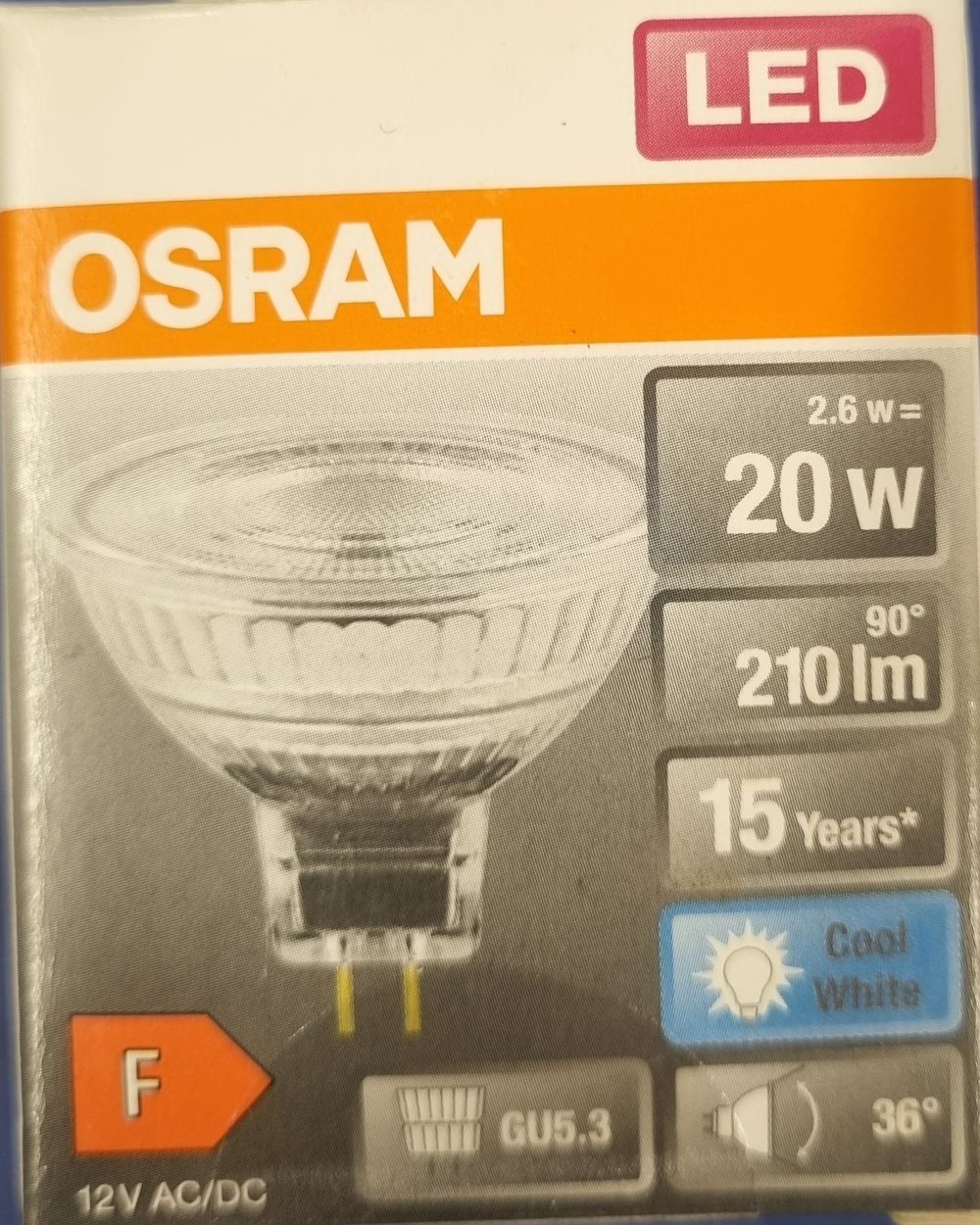 20251221_102556 Spot Led 20W/2.6W - 210lm - Cool white - GU5.3 – Image 1