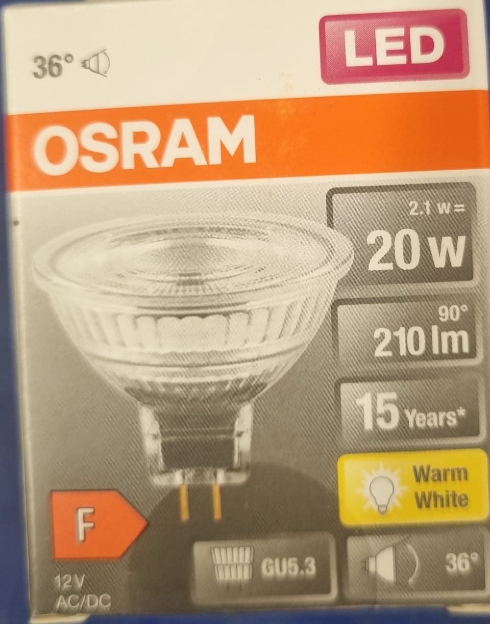 20251221_102644 Spot Led 20W/2.1W - 210lm - Warm white - GU5.3 – Image 1