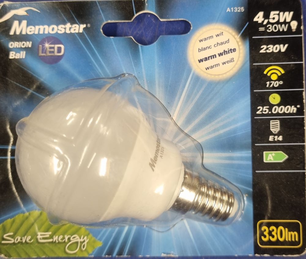 20251221_104822 Ampoule Led E14- 30W/4.5W - 330lm - Warm white – Image 1