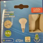 Ampoule Led E14- 40W/4.9W - 470lm  - Warm white - Boite de 2