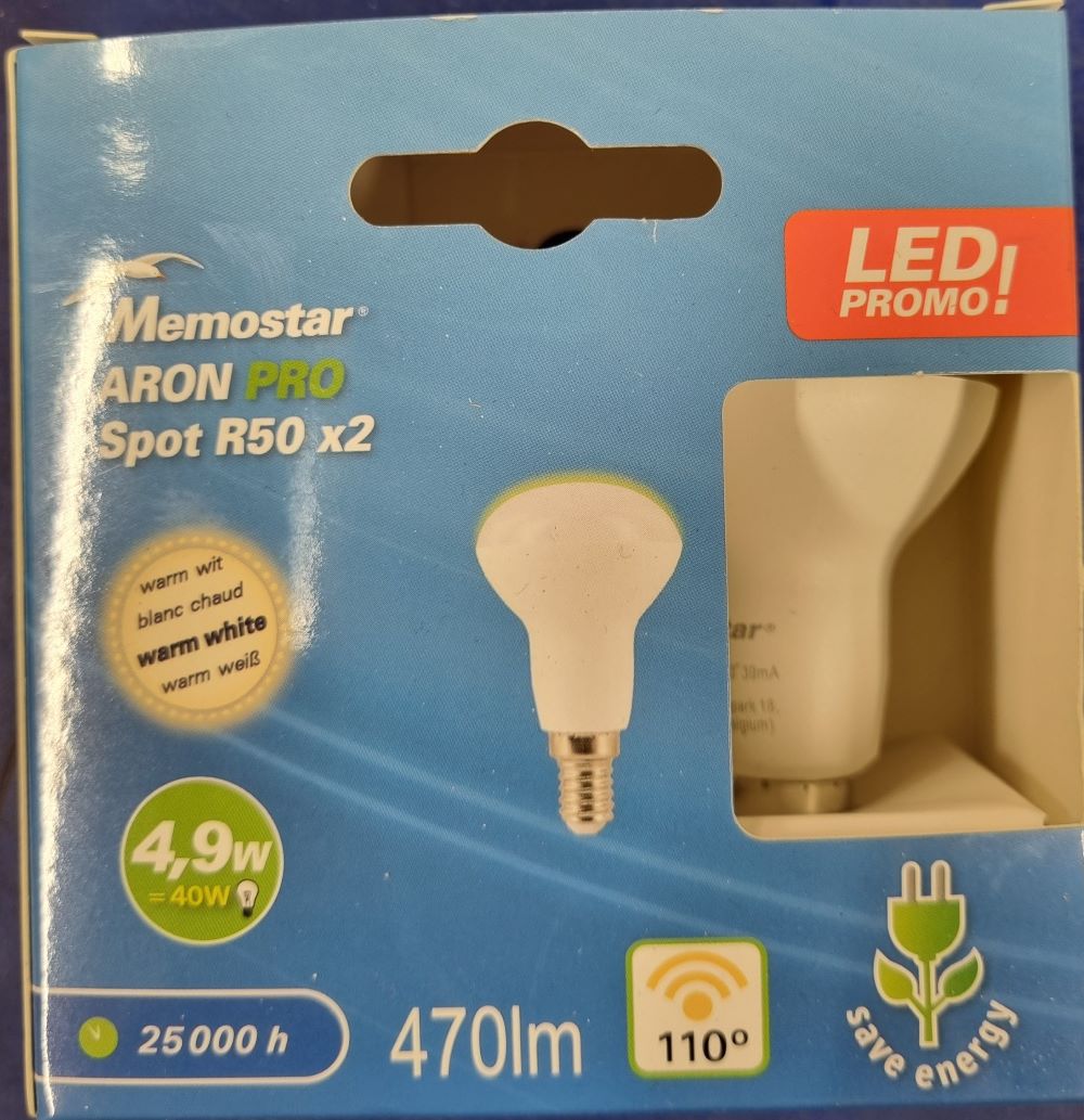 20251221_105301 Ampoule Led E14- 40W/4.9W - 470lm - Warm white - Boite de 2 – Image 1